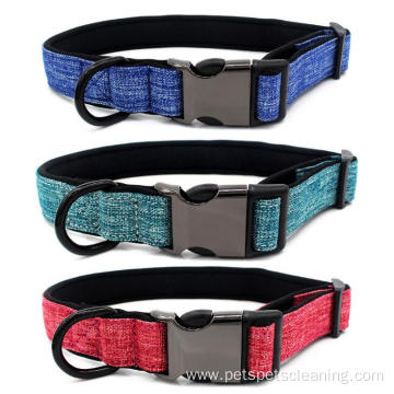 Eco-friendly Metal Buckle Canvas Neoprene Dog Collar